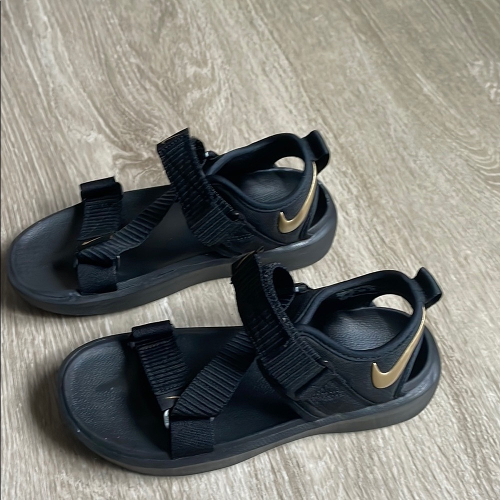 Nike Black and Gold Adventure Sandals